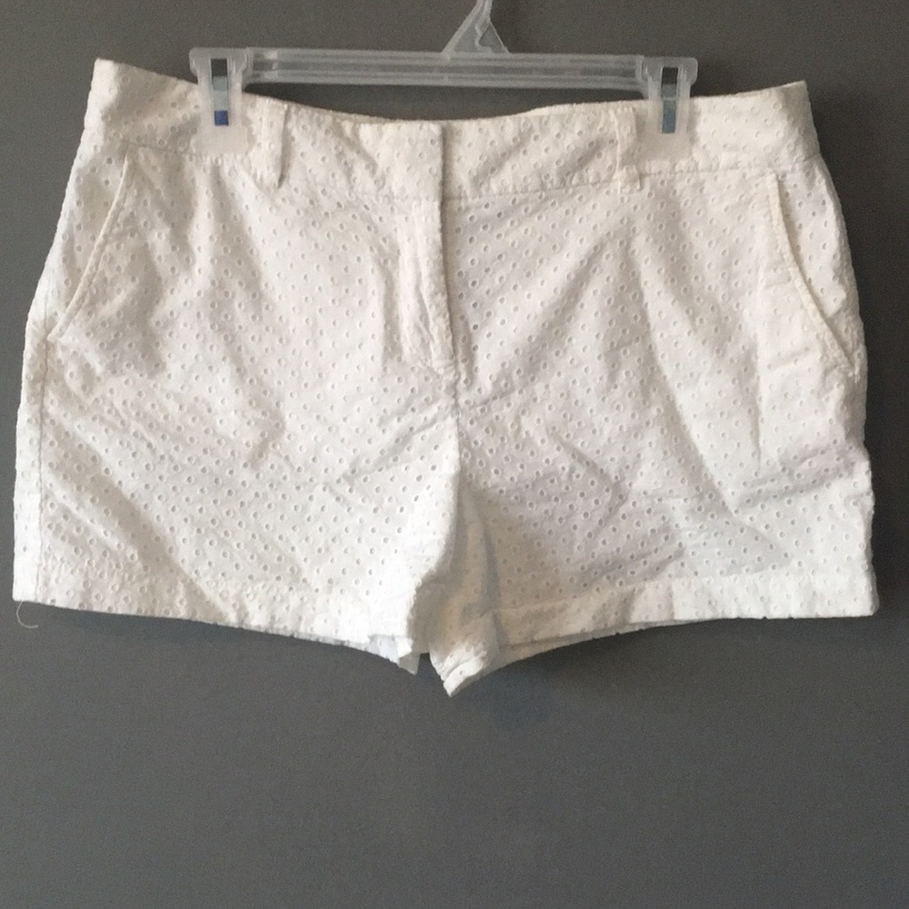 LOFT white eyelet shorts